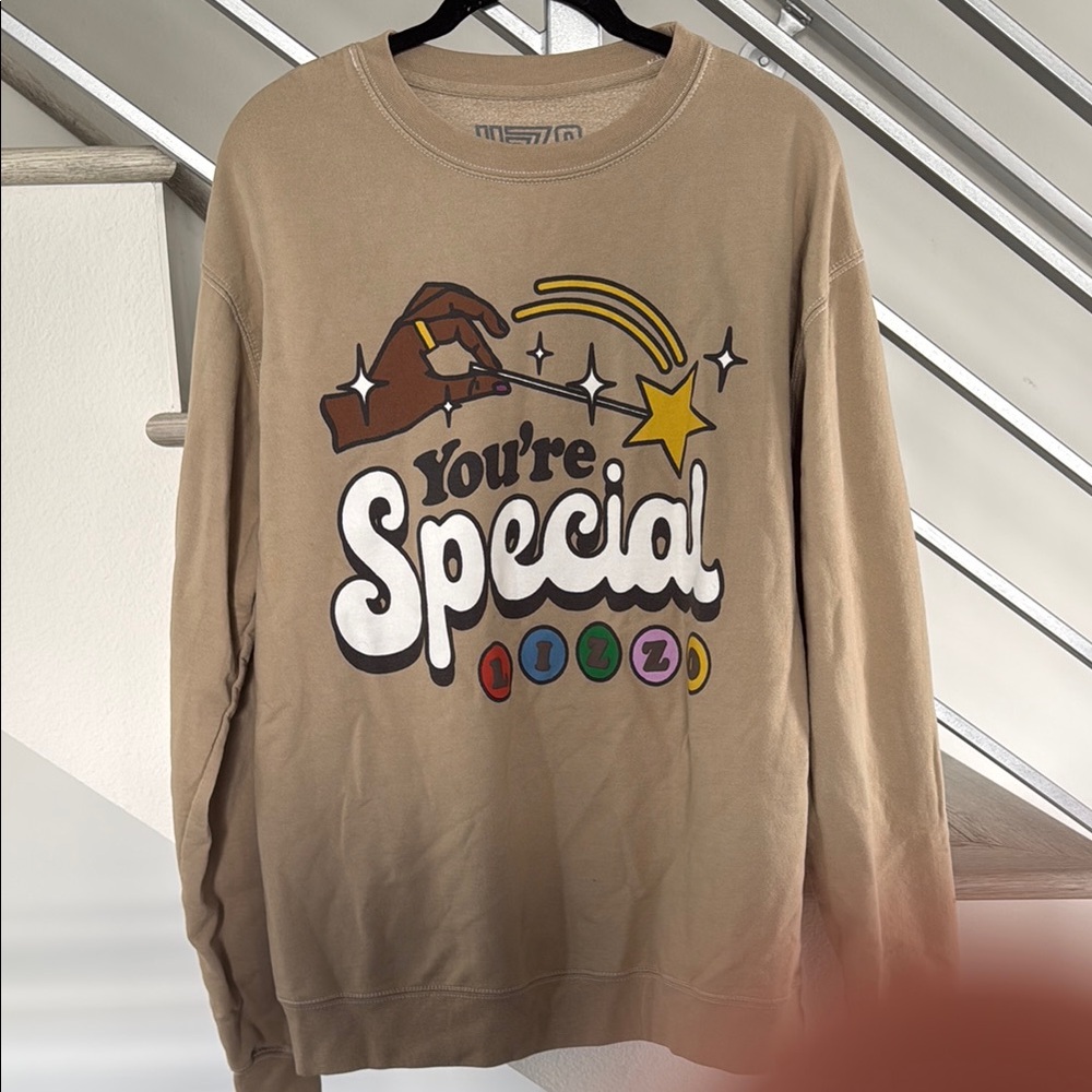 Cream Special Graphic Crewneck Sweater